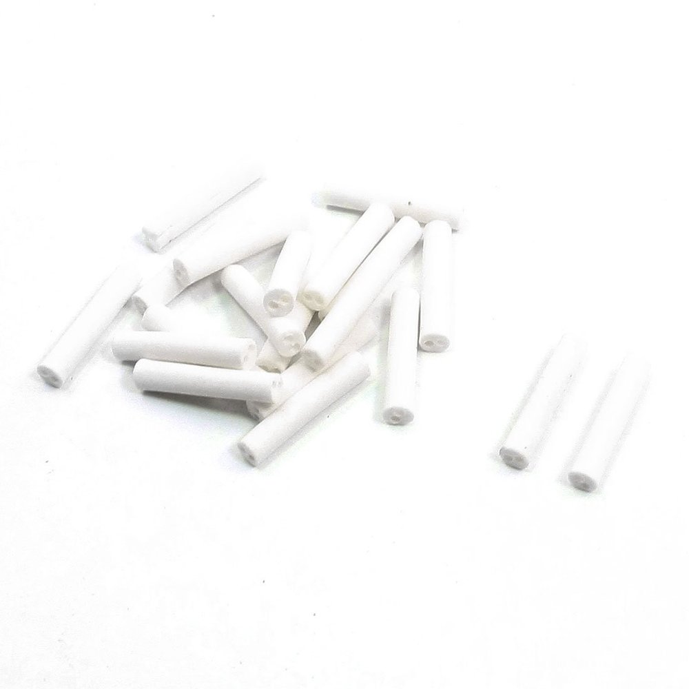 uxcell High Temperature Resistant 2 Hole 16mmx3mm0.8mm Ceramic Pipe 20 Pcs