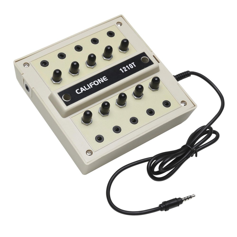 Califone 10-Position Stations 2-Way Stereo Jackbox with 3.5 mm Plug, 1210T