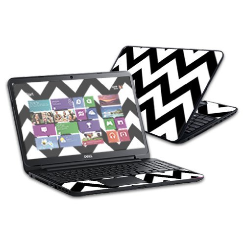 MightySkins Skin Compatible With Dell Inspiron 17 3721 Laptop 17" (Released 2013) wrap sticker skins Black Chevron