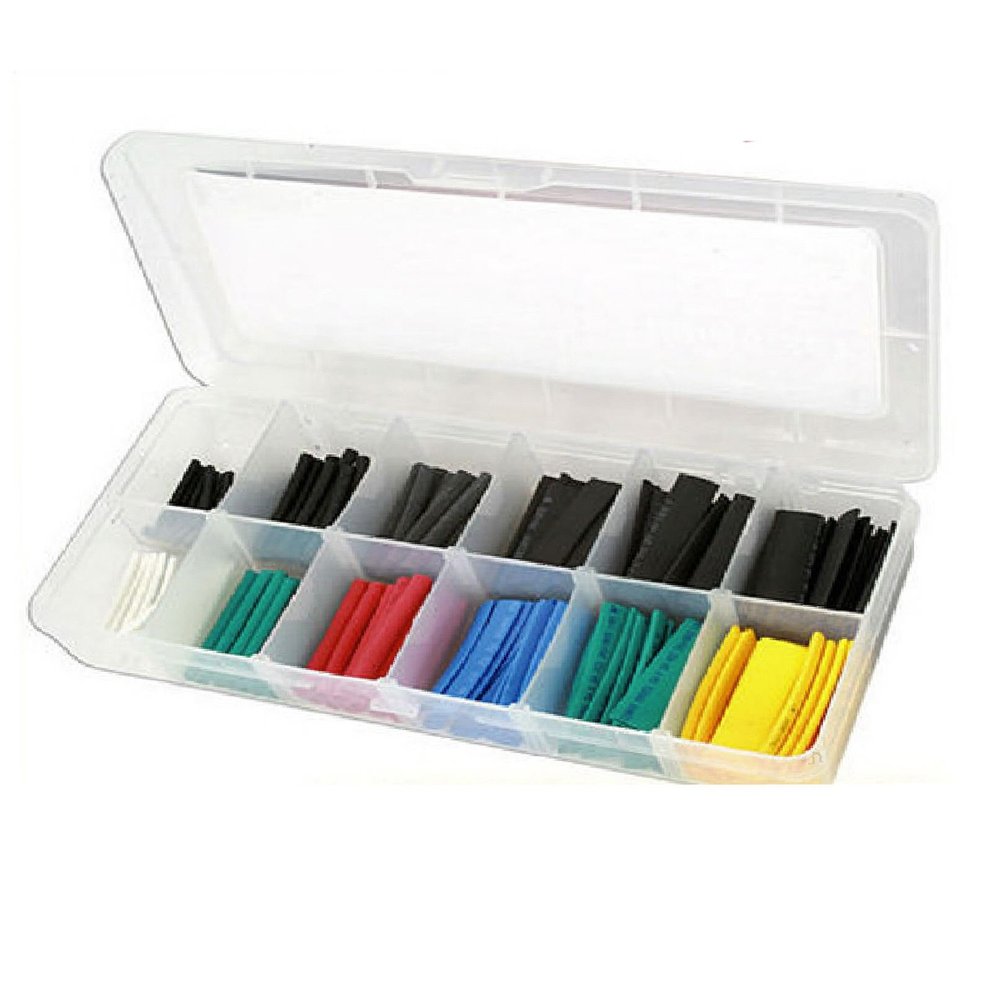 180 x Assorted Heat Shrink Colour Coded Wire Wrap Cable Sleeving Car Electrics