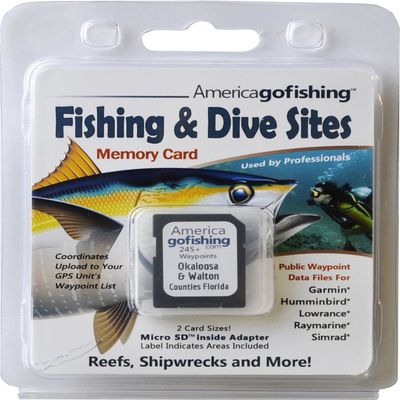 America Go Fishing - Fishing and Dive Sites Memory Card Okaloosa and Walton Counties Florida
