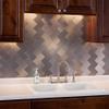 Aspect Peel and Stick Backsplash 3in x 6in Brushed Stainless Long Grain Metal Tile for Kitchen and Bathrooms (8-Pack) view 2