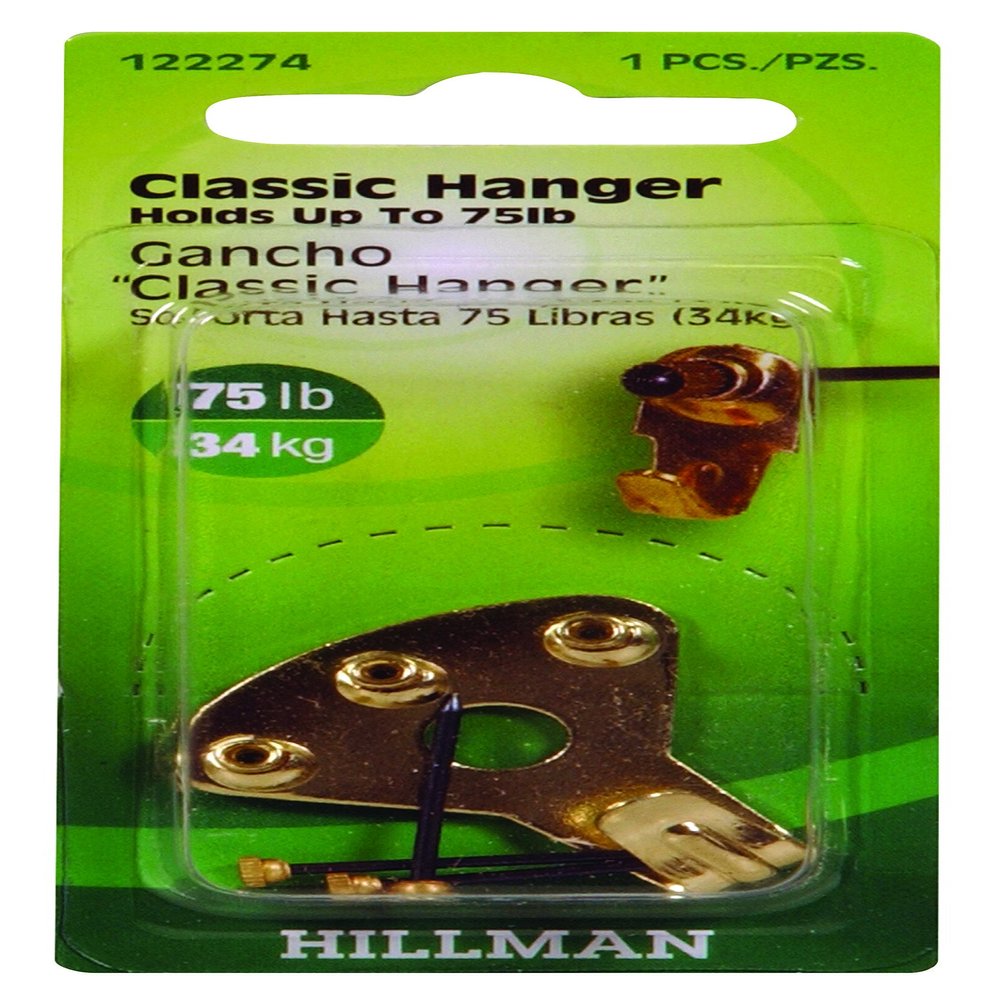 Hillman AnchorWire Brass-Plated Steel Picture Hanger 75 lb. 1 pk Classic