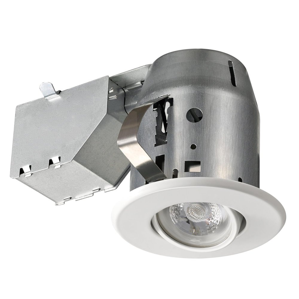 Globe Electric 90679 3" Swivel Round Trim Recessed Lighting Kit, White, Easy Install Push-N-Click Clips, 3.25" Hole Size, Adjustable Ceiling Light, IC Rated, GU10 Base Bulb Not Included