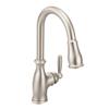 Moen Brantford Spot Resist Stainless Traditional One-Handle Kitchen Faucet with Pulldown Sprayer Featuring Power Boost and Reflex Docking System, 7185SRS view 1