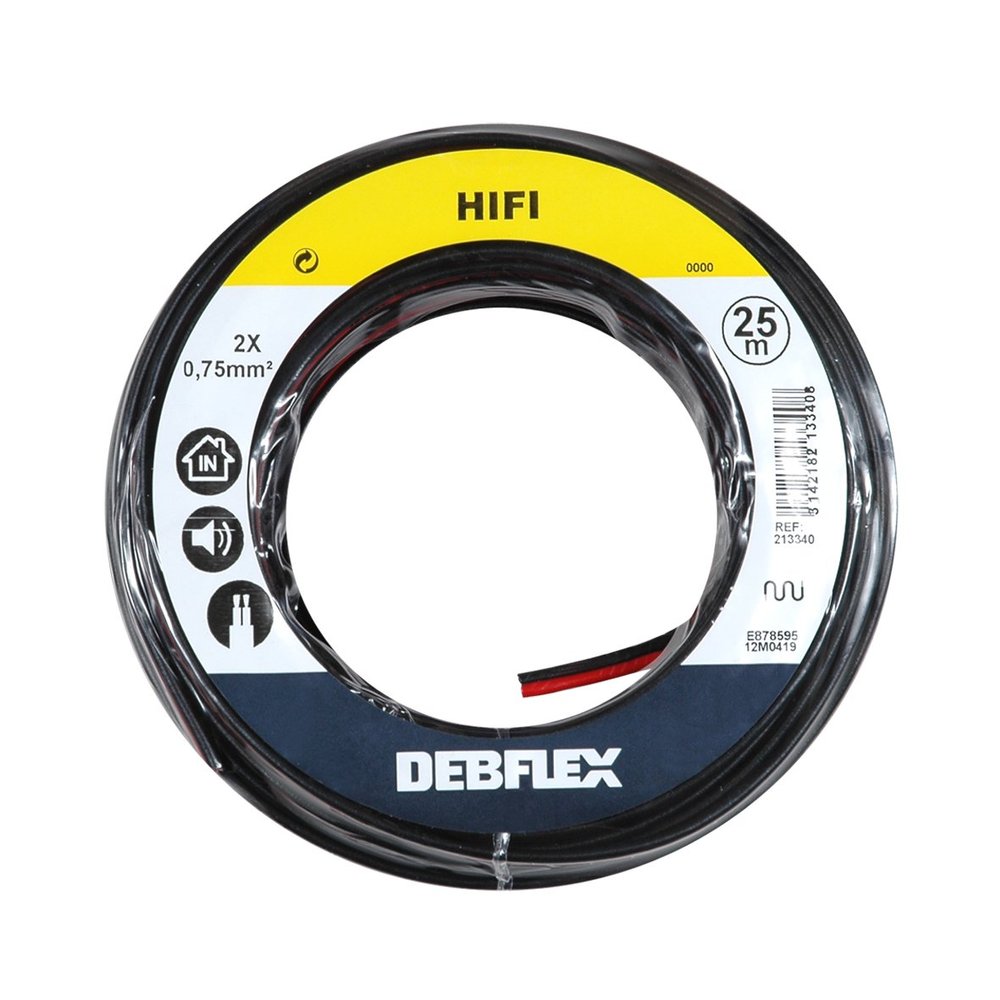 Debflex 213340 Hi-Fi Cable HO3VVH2-F 2 x 0.75 25 m Red/Black