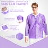 ValuMax 3530PPS Easy Breathe Cool and Strong, No-Wrinkle, Professional Disposable SMS Hip Length Jacket, Purple, S, Pack of 10 view 4