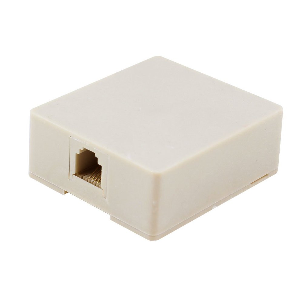 uxcell Surface Mount Jack RJ11 Keyed 6P4C Screw Terminal Grey White