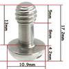 100 Pack Longer Shaft Cap SS Steel Screws 1/4" Tripod Quick Release QR Plate Camera Hex/Slot Combo view 2