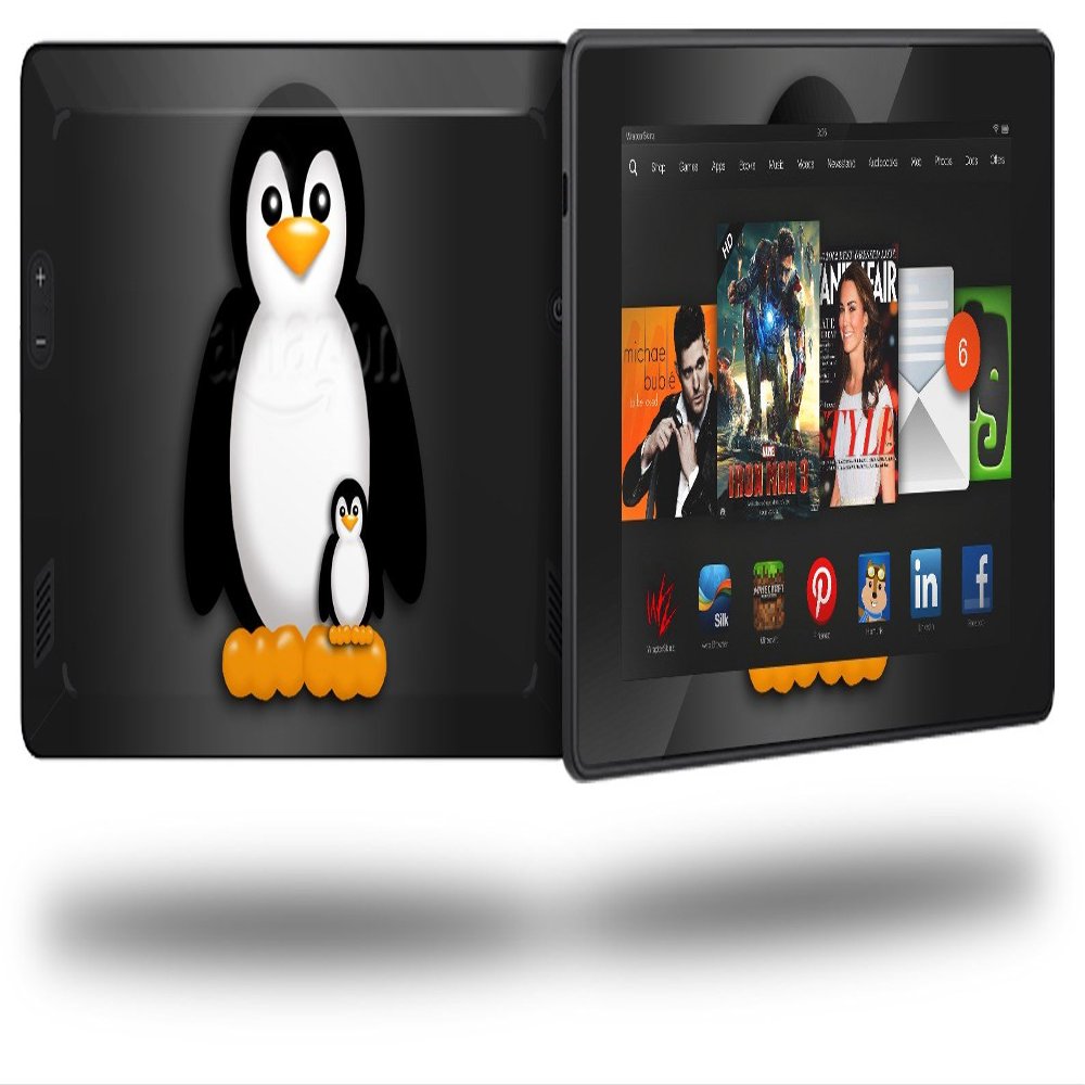 WraptorSkinz Penguins on Black - Decal Style Skin fits 2013 Amazon Kindle Fire HD 7 inch