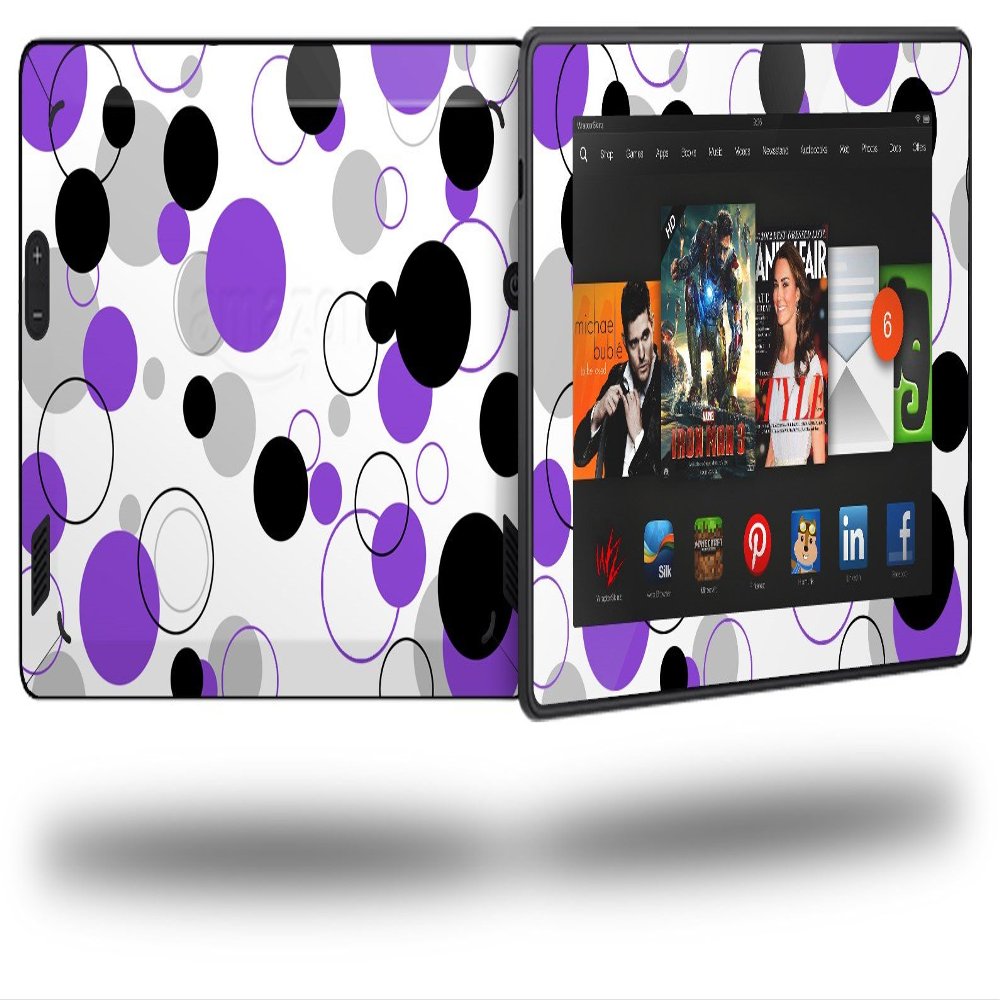 WraptorSkinz Lots of Dots Purple on White - Decal Style Skin fits 2013 Amazon Kindle Fire HD 7 inch