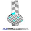 Chevrons Gray And Aqua Decal Style Skin (fits Sol Republic Tracks Headphones - HEADPHONES NOT INCLUDED) view 1