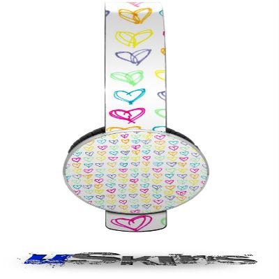 Kearas Hearts White Decal Style Skin (fits Sol Republic Tracks Headphones - HEADPHONES NOT INCLUDED)