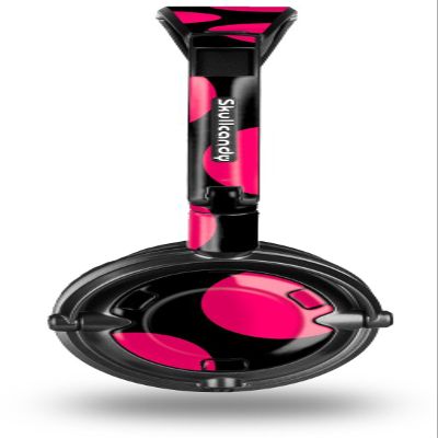 Kearas Polka Dots Pink On Black Decal Style Skin fits Skullcandy Lowrider Headphones (HEADPHONES SOLD SEPARATELY)