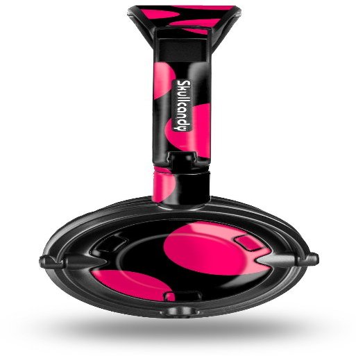 Kearas Polka Dots Pink On Black Decal Style Skin fits Skullcandy Lowrider Headphones (HEADPHONES SOLD SEPARATELY)