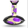 Kearas Polka Dots Purple On Cream Decal Style Skin fits Skullcandy Lowrider Headphones (Headphones Sold Separately) view 1