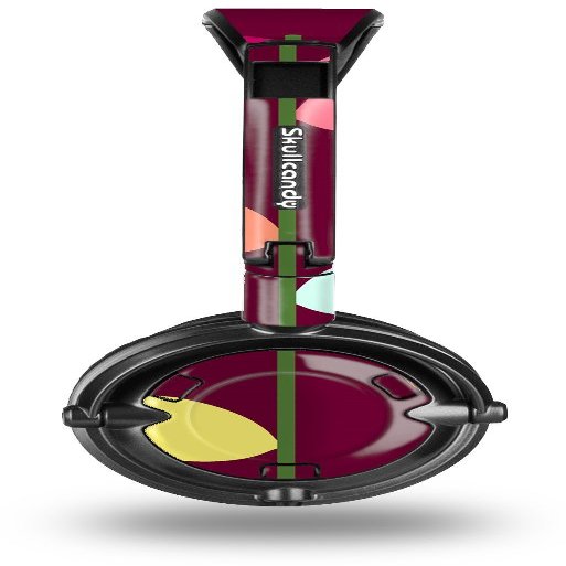Plain Leaves On Burgundy Decal Style Skin fits Skullcandy Lowrider Headphones (Headphones Sold Separately)