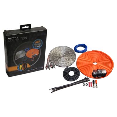 Memphis 8GKIT 8-Gauge Amp Install Kit -AFS Fuse Holder with 60A Fuse, and A Pair of ETP-17 17-Foot RCAs