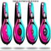 WraptorSkinz Skin Decal Wrap Compatible with Beats Mixr Headphones Ripped Colors Hot Pink Neon Teal Skin Only (Headphones NOT Included) view 2