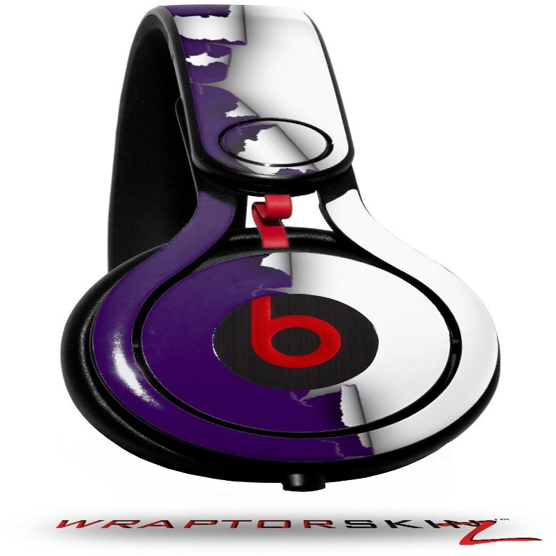 WraptorSkinz Skin Decal Wrap Compatible with Beats Mixr Headphones Ripped Colors Purple White Skin Only (Headphones NOT Included)