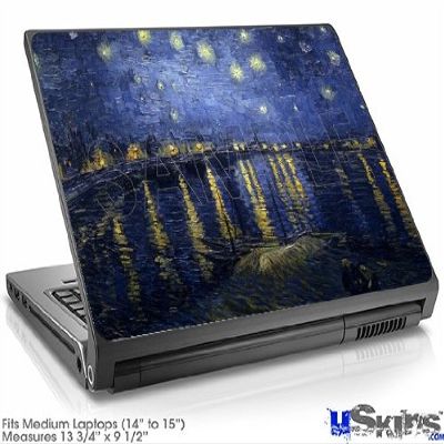 uSkins Laptop Skin (Medium) - Vincent Van Gogh Starry Night Over The Rhone