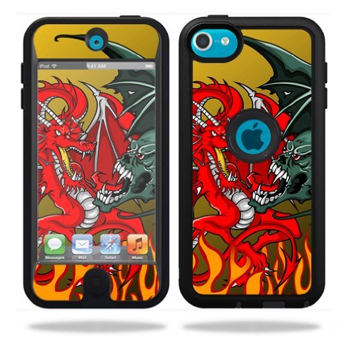 MightySkins Skin Compatible with OtterBox Defender Apple iPod Touch 5G 5th Generation Case Dragon Breath