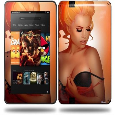 0range Pin Up Girl Decal Style Skin fits Amazon Kindle Fire HD 8.9 inch