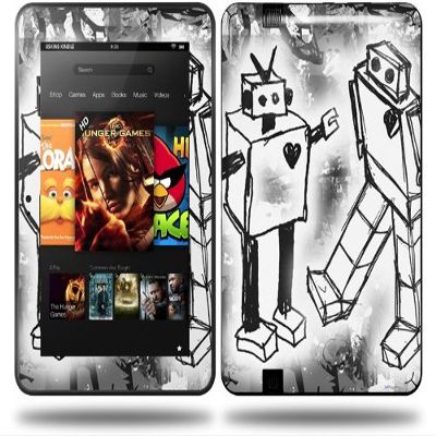 Robot Love Decal Style Skin fits Amazon Kindle Fire HD 8.9 inch