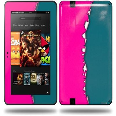 Ripped Colors Hot Pink Seafoam Green Decal Style Skin fits Amazon Kindle Fire HD 8.9 inch