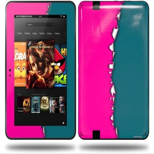 Ripped Colors Hot Pink Seafoam Green Decal Style Skin fits Amazon Kindle Fire HD 8.9 inch