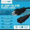 IronBox Electric 6-20P to C19 Power Cords Rated 20A, 250V, 12/3 AWG - UL Listed Extension Cable Adapter - Power Supply Cables- Heavy Duty Plug and Cord for Computer, Data Centers & More (1ft, Molded) view 2