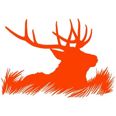 Elk Deer Head Silhouette Hunting Vinyl Wall Decal Sticker Art, Home Decor, Mural