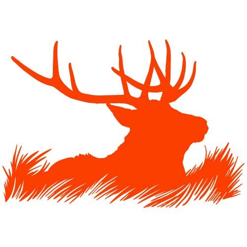 Elk Deer Head Silhouette Hunting Vinyl Wall Decal Sticker Art, Home Decor, Mural