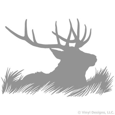 Elk Deer Head Silhouette Hunting Vinyl Wall Decal Sticker Art, Home Decor, Mural