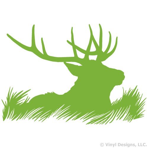 Elk Deer Head Silhouette Hunting Vinyl Wall Decal Sticker Art, Home Decor, Mural