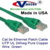 5 ft, Cat5e Ethernet Patch Cable - RJ45 Computer Networking Cord - Green, Made in USA view 2