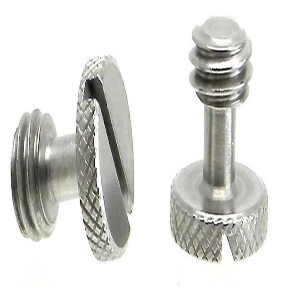 2 Steel Screw 3/8" for Camera Tripod QR Plate ideal for Manfrotto / Sachtler