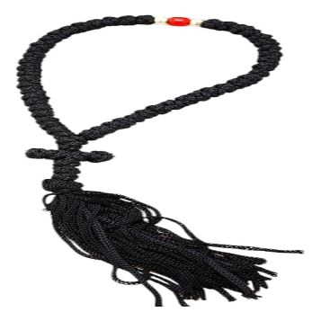 Iconsgr Handmade Blessed Christian Orthodox Greek Komboskoini Prayer Rope 50 Knots Black -5592