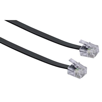 Schwaiger 6m RJ-11 - RJ-11 Telephone Cable - Black - Male to Male Connector - Compatible with Modem