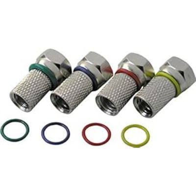 Schwaiger FSTFR7004 531 Type F 4pcs Coaxial Connector F-Type, Silver, Blister, 4 Pieces