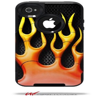 Metal Flames - Decal Style Vinyl Skin fits Otterbox Commuter iPhone4/4s Case (CASE Sold Separately)