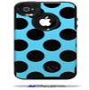 Kearas Polka Dots Black And Blue - Decal Style Vinyl Skin fits Otterbox Commuter iPhone4/4s Case - (CASE NOT INCLUDED) view 1
