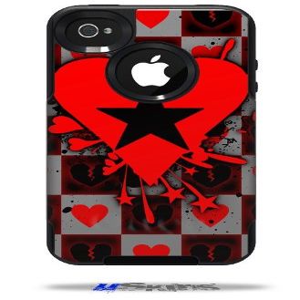 Emo Star Heart - Decal Style Vinyl Skin fits Otterbox Commuter iPhone4/4s Case - (CASE NOT Included)