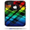 Rainbow Plaid - Decal Style Vinyl Skin fits Otterbox Commuter iPhone4/4s Case - (CASE NOT INCLUDED) view 1