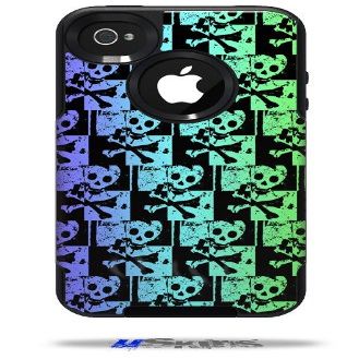 Skull Checker Rainbow - Decal Style Vinyl Skin fits Otterbox Commuter iPhone4/4s Case - (CASE NOT INCLUDED)