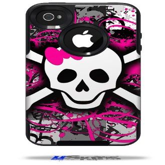 Splatter Girly Skull - Decal Style Vinyl Skin fits Otterbox Commuter iPhone4/4s Case - (CASE NOT INCLUDED)