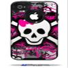 Splatter Girly Skull - Decal Style Vinyl Skin fits Otterbox Commuter iPhone4/4s Case - (CASE NOT INCLUDED) view 1