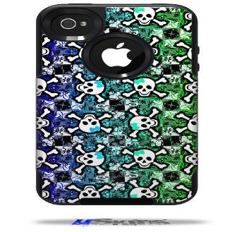 Splatter Girly Skull Rainbow - Decal Style Vinyl Skin fits Otterbox Commuter iPhone4/4s Case - (CASE NOT INCLUDED)