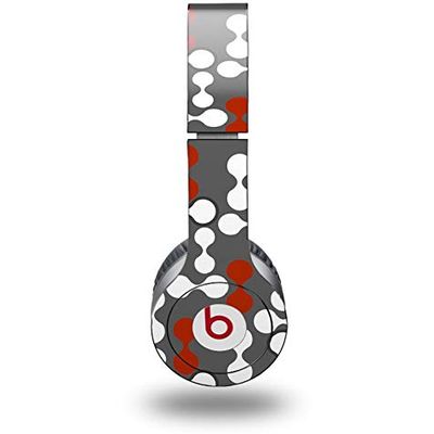 WraptorSkinz Skin Decal Wrap Compatible with Beats Solo HD Locknodes 04 Red Dark (Headphones NOT Included)