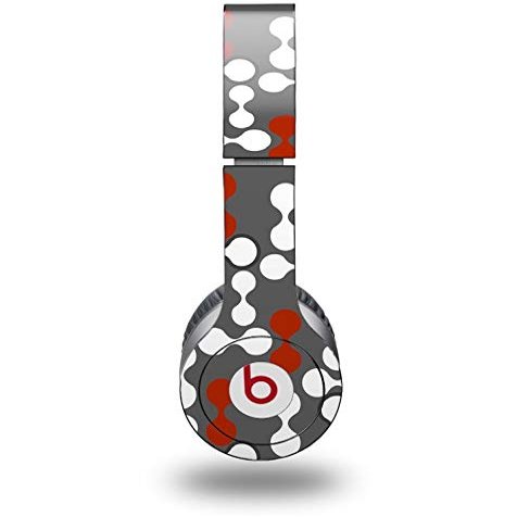 WraptorSkinz Skin Decal Wrap Compatible with Beats Solo HD Locknodes 04 Red Dark (Headphones NOT Included)